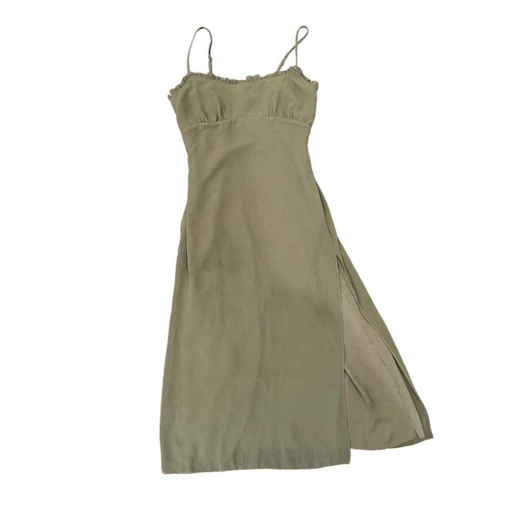 Olive green midi dress